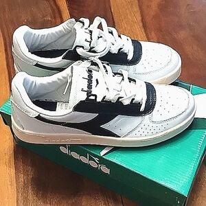 Diadora B. Elite Premium Men's Shoes White/Blue Caspian Sea